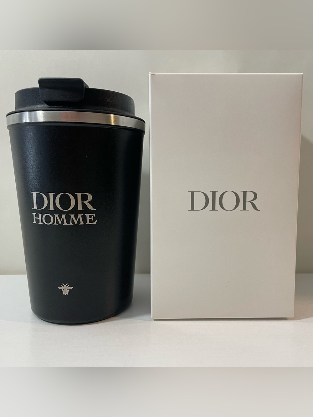 Dior Homme Black Thermal Insulated Travel Mug Tumbler NWT NIB